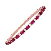 EXTENSIBLE 18K Rose Gold Ruby and Diamond Stretch Tennis Bracelet